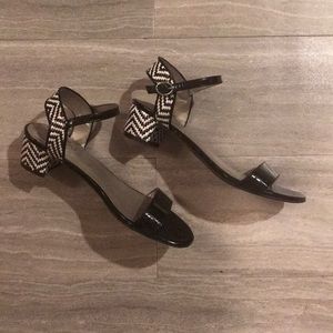 Patent black sandals